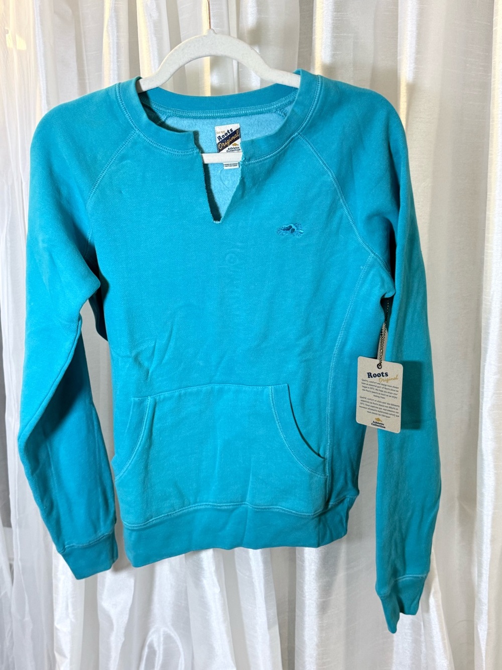 Roots Women's Teal Scoop-Neck Pullover Sweatshirt